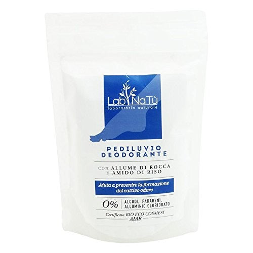 Poudre naturelle pour bain de pieds avec amidon de riz et alun de roche