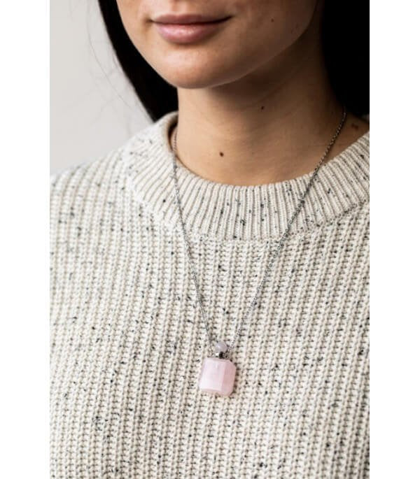 Collier d'aromathérapie - Quartz rose
