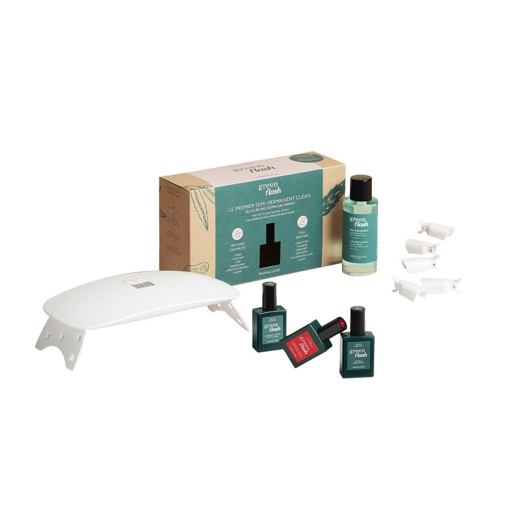 Kit complet d'émail semi-permanent Flash Rouge-Vert Pavot