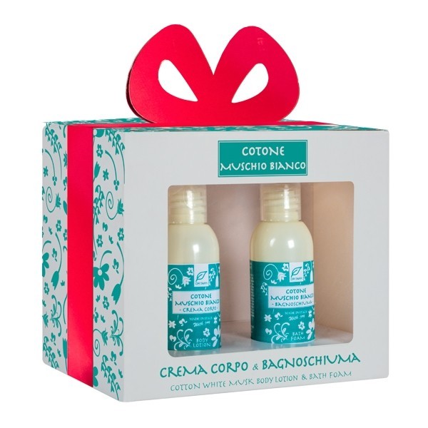Kit Cotone Muschio Bianco - Bagnoschiuma e Crema Corpo