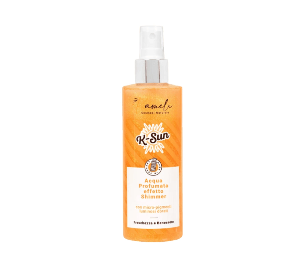 K-Sun Acqua profumata shimmer – Effetto luminoso e rinfrescante con micro pigmenti oro