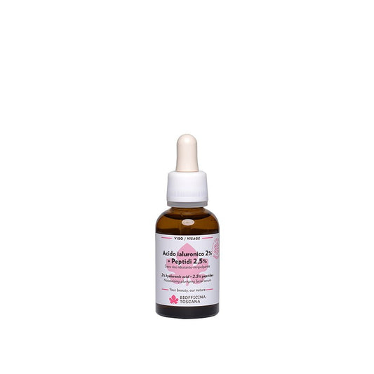 Sérum Visage Hydratant et repulpant - Acide Hyaluronique 2% + peptides 2,5%