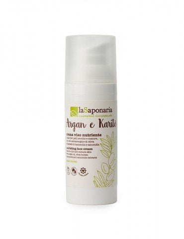 Nourrissante crème pour le Visage avec de l'huile d'Argan et beurre de Karité pour les peaux Sèches