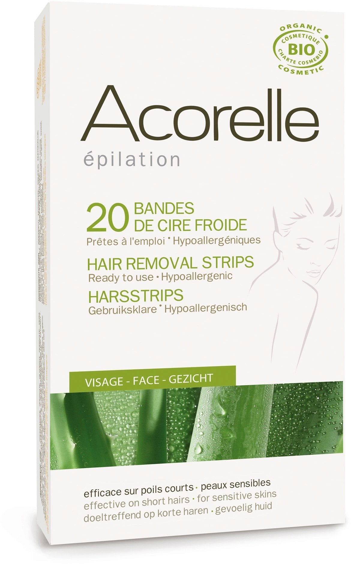 Bandes Dépilatoires Visage à l'Aloe Vera