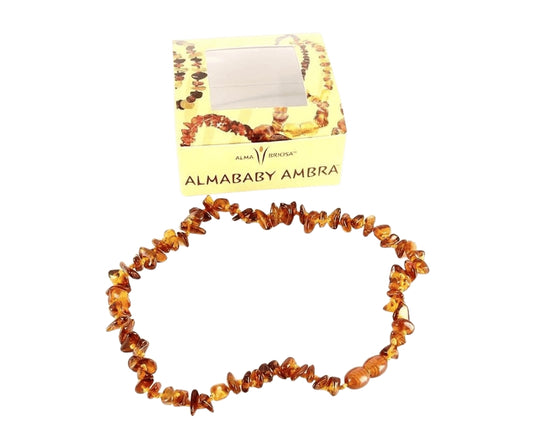 Collanina d'Ambra Almababy Cognac per Dentizione