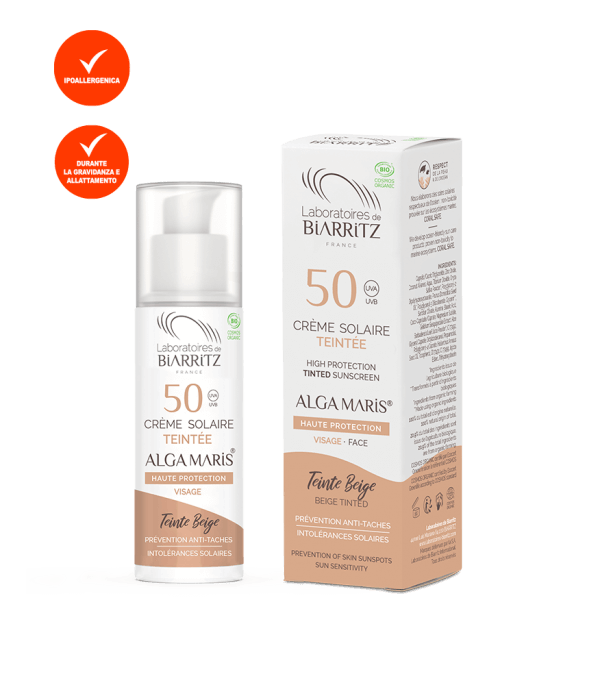 Crème solaire colorée pour le visage SPF 50 - Beige