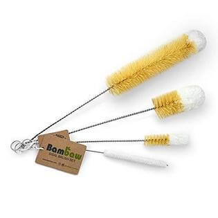 Ensemble de brosse à bouteille en bambou