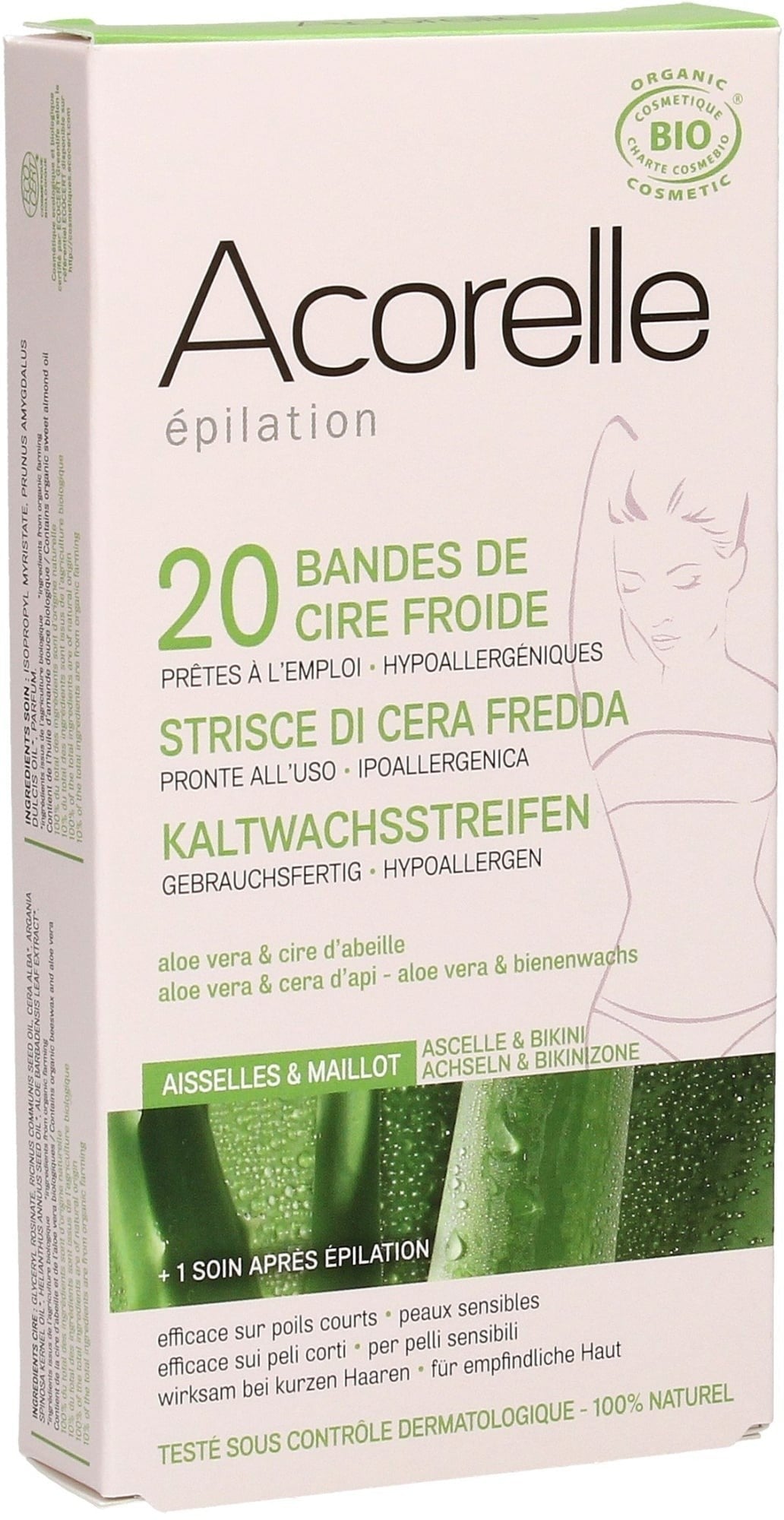 Bandes Dépilatoires Corps à l'Aloe Vera