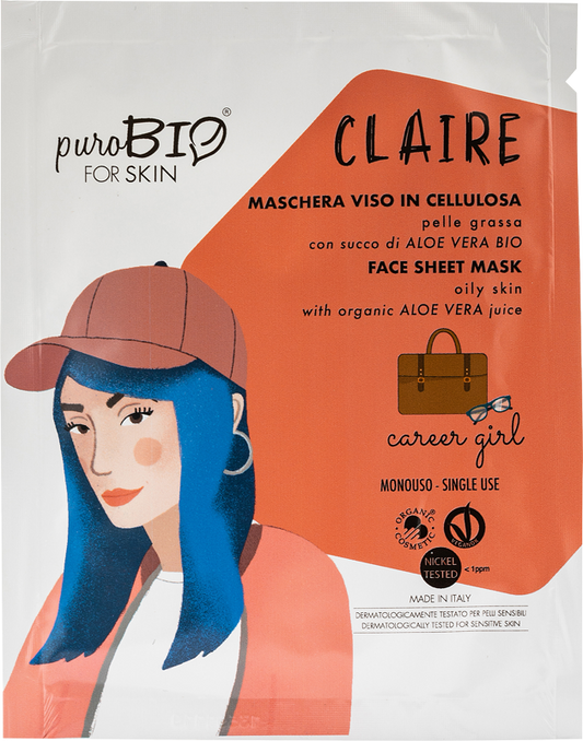 Masque pour le visage de la Cellulose pour la Peau Grasse - Carrer Fille