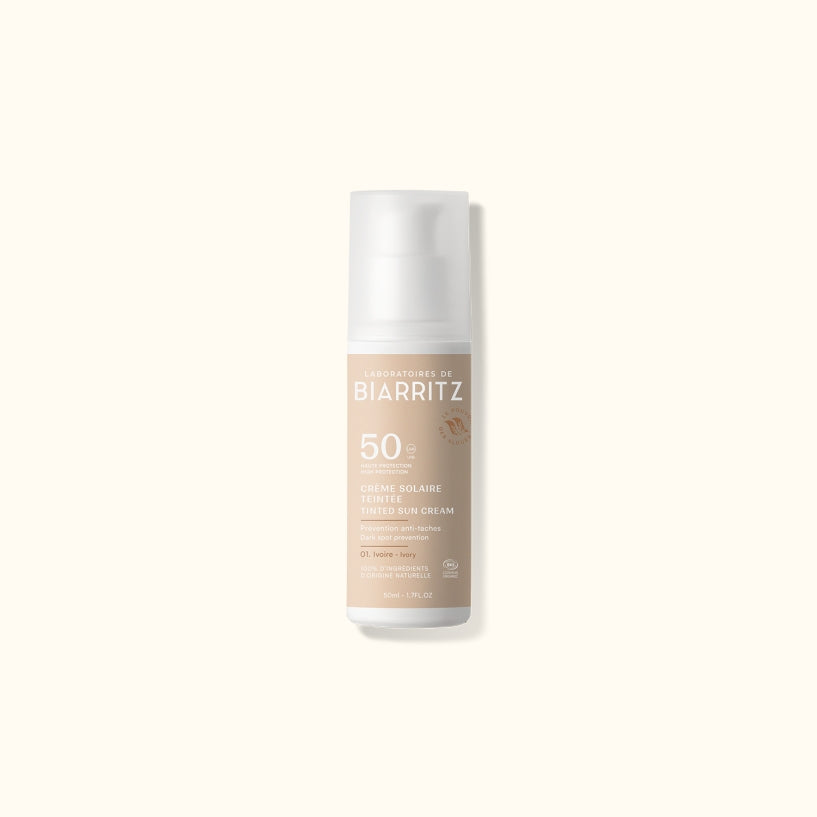 Crème solaire colorée pour le visage SPF 50 - ivoire