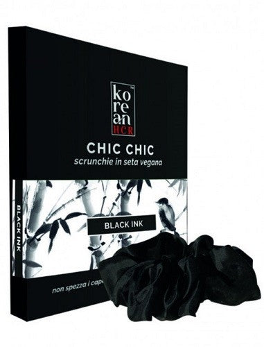 Chouchou en soie Vegan-Dragon à l'Encre Noire