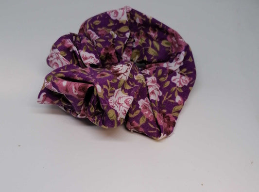 Chouchou en tissu - floral violet