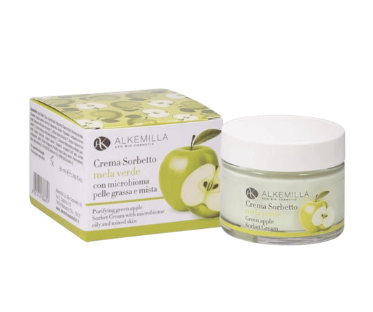 Crema sorbetto alla mela verde – Idratante e purificante per pelli impure
